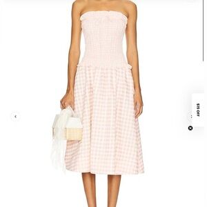 🍋For Love & Lemons Petal Smocked Midi Dress Anthropologie NEW